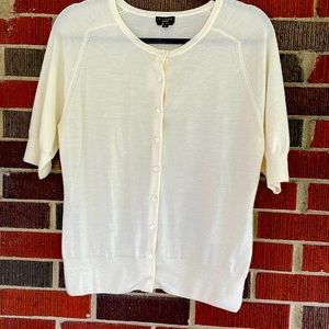Talbots cashmere summer weight off white cardigan. NWOT